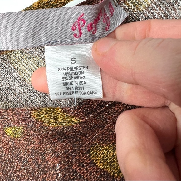 Boutique Rust Leopard Catimal Criss Cross Knotted Pull On Long Sleeve Top Small - Picture 7 of 15